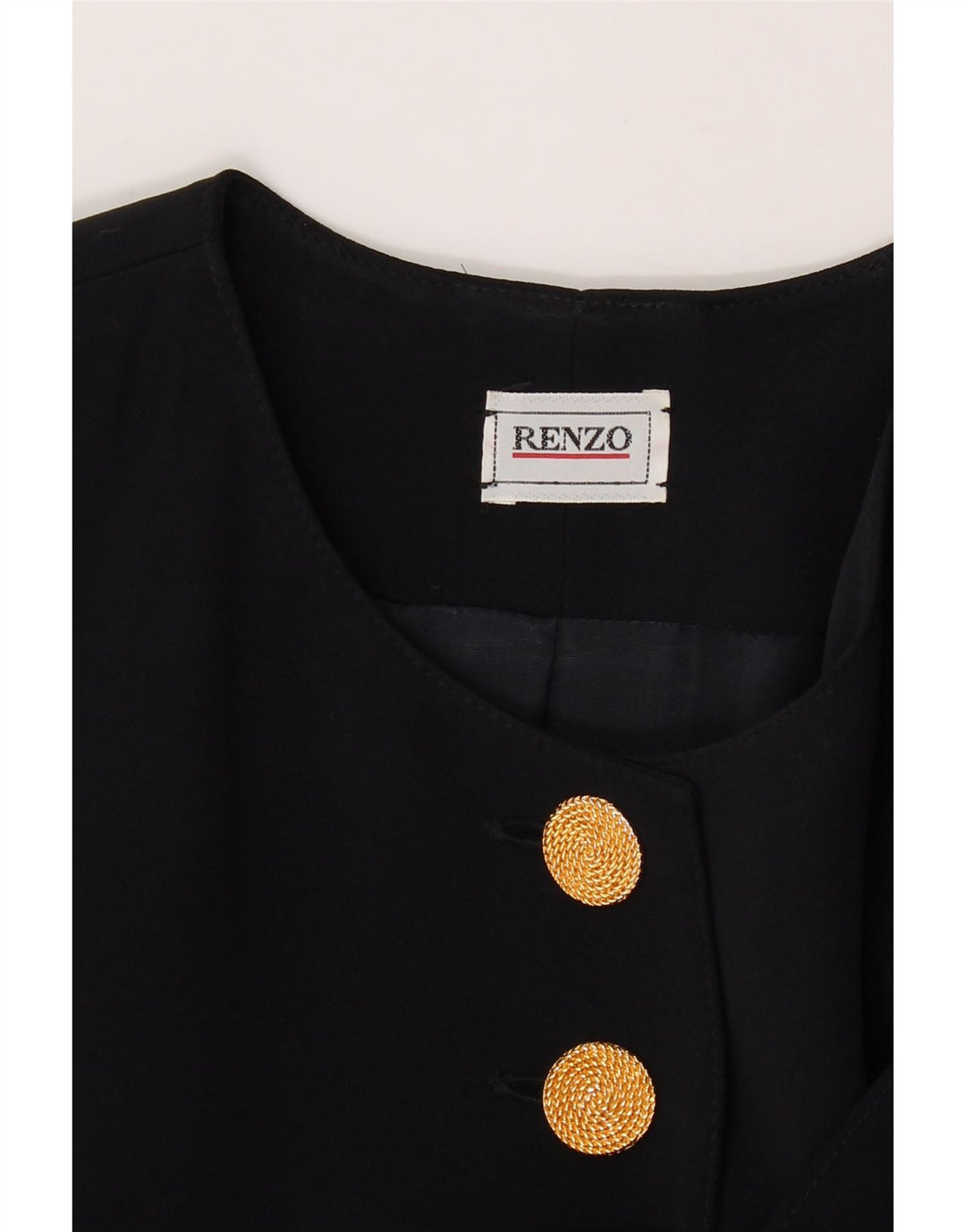 RENZO Womens Longline Blazer Jacket UK 10 Small Black Vintage Renzo and Second-Hand Renzo from Messina Hembry 
