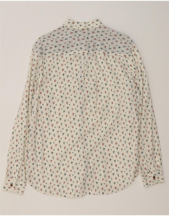 WHITE STUFF Camicia da uomo dalla vestibilità classica in cotone maculato bianco medio