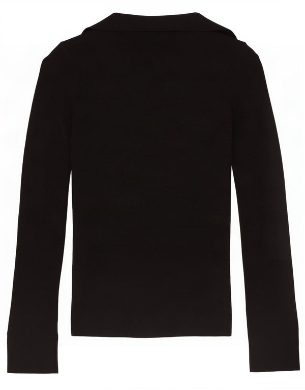 Massimo Dutti Damen-Cardigan-Pullover UK 10 Kleine schwarze Wolle