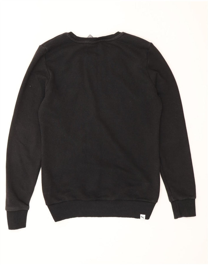 PUMA Womens Graphic Sweatshirt Jumper UK 8 Small  Black Cotton