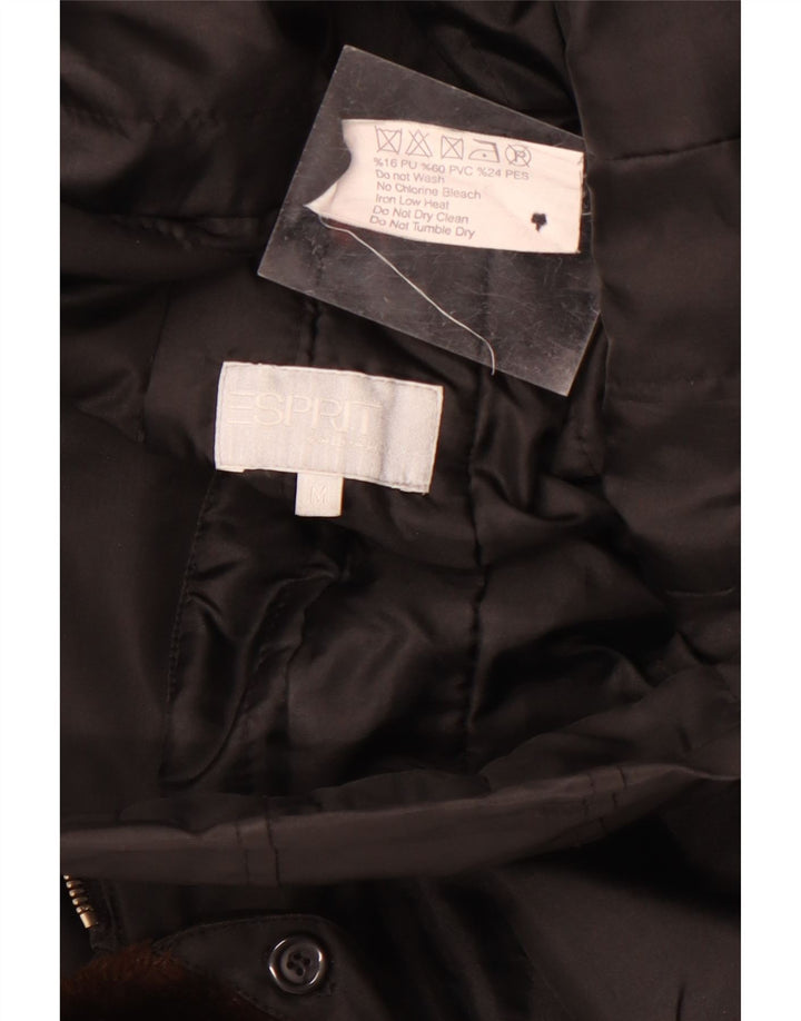 Esprit Damenmantel UK 14 Mittelschwarzes Polyvinyl