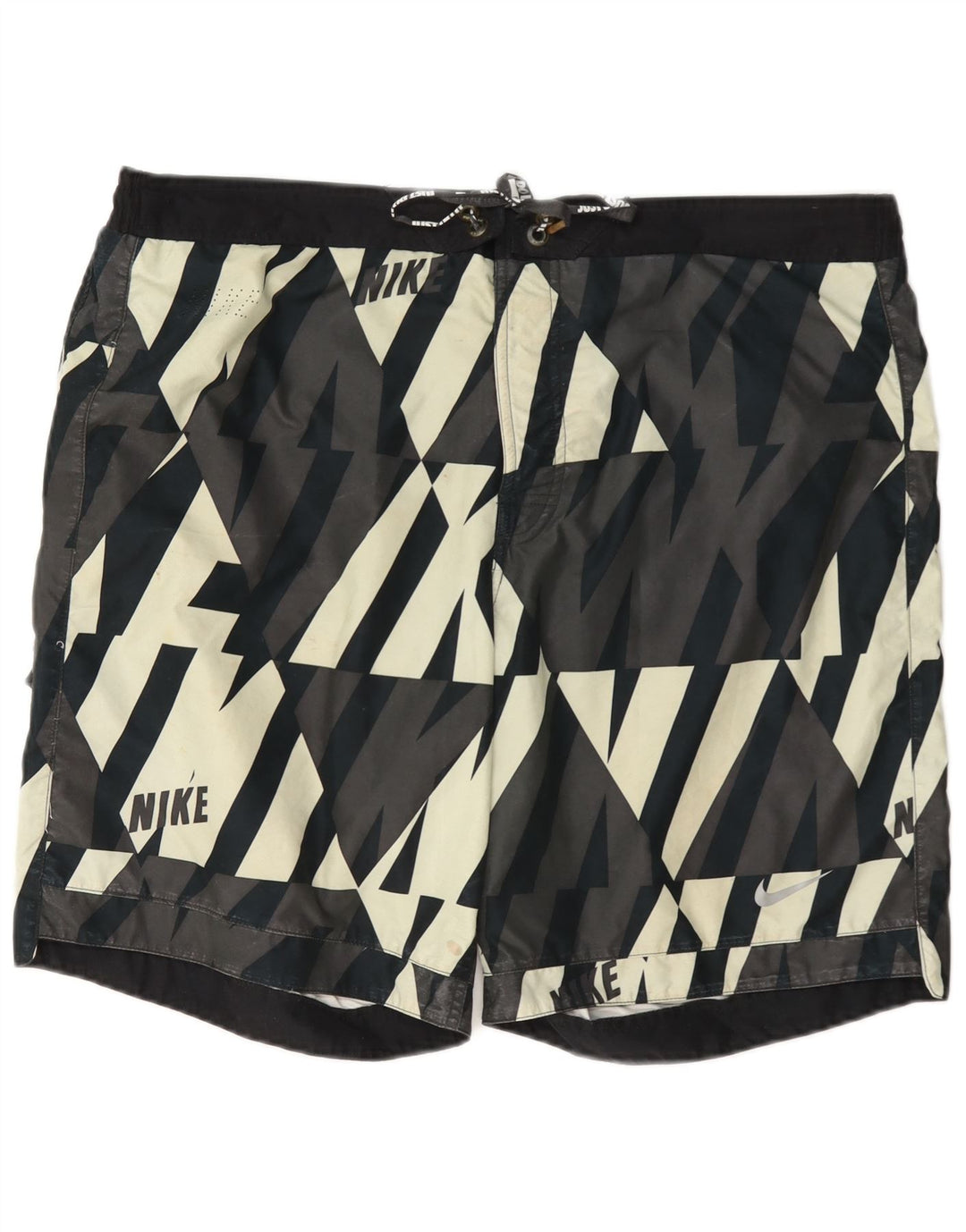 Nike Short de bain graphique pour hommes, grand, noir, polyester