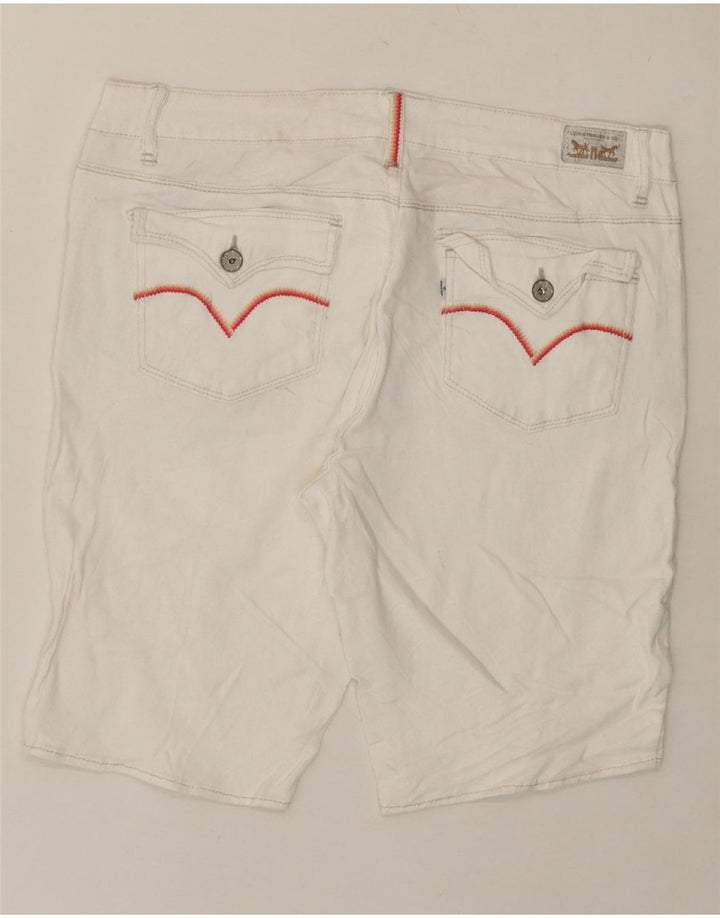 LEVI'S Womens Bermuda Denim Shorts US 15 XL W34  White Cotton Vintage Levi's and Second-Hand Levi's from Messina Hembry 