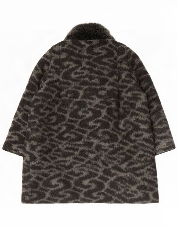 French Connection Womens Abstract Pattern Overcoat UK 8 Small Grey