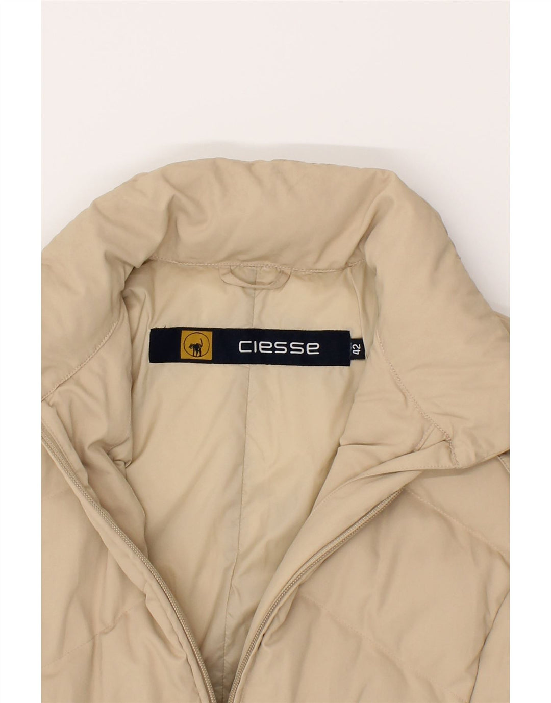 CIESSE PIUMINI Womens Padded Coat EU 42 Large Beige Polyamide Vintage Ciesse Piumini and Second-Hand Ciesse Piumini from Messina Hembry 