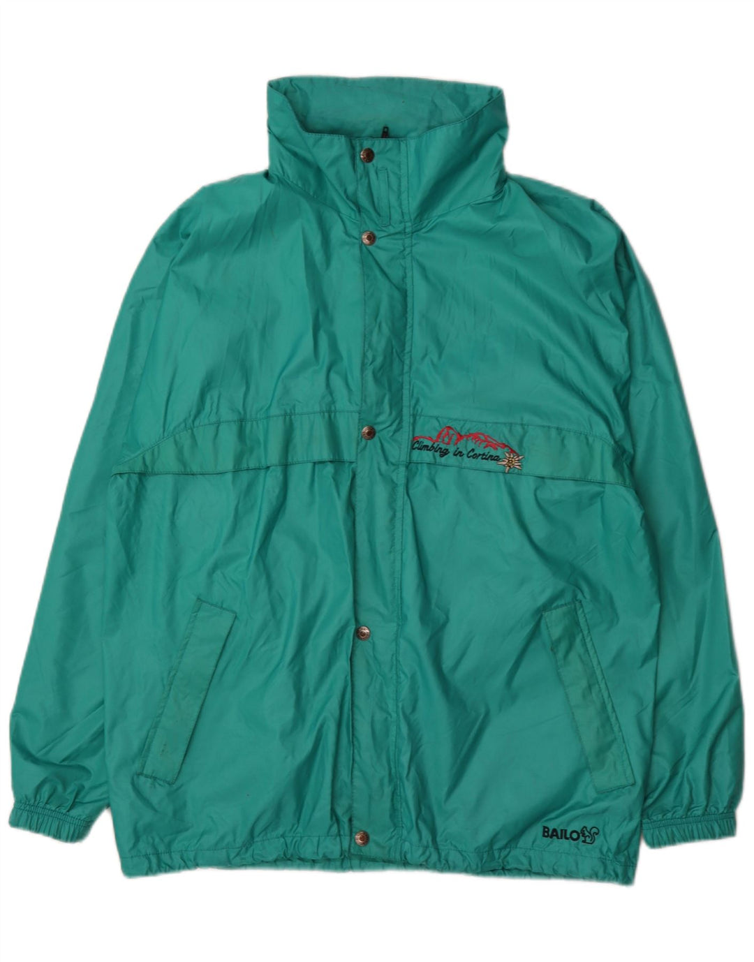 BAILO Mens Hooded Windbreaker Jacket UK 40 Large Green Polyamide Vintage Bailo and Second-Hand Bailo from Messina Hembry 