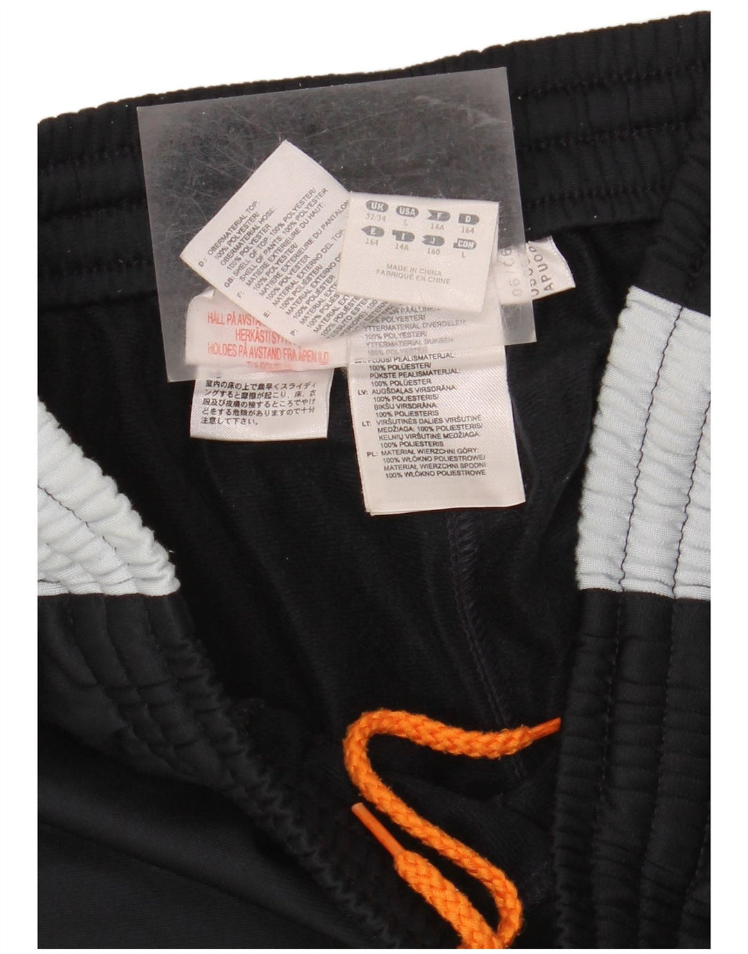 ADIDAS Boys Tracksuit Trousers 13-14 Years  Black Colourblock Polyester