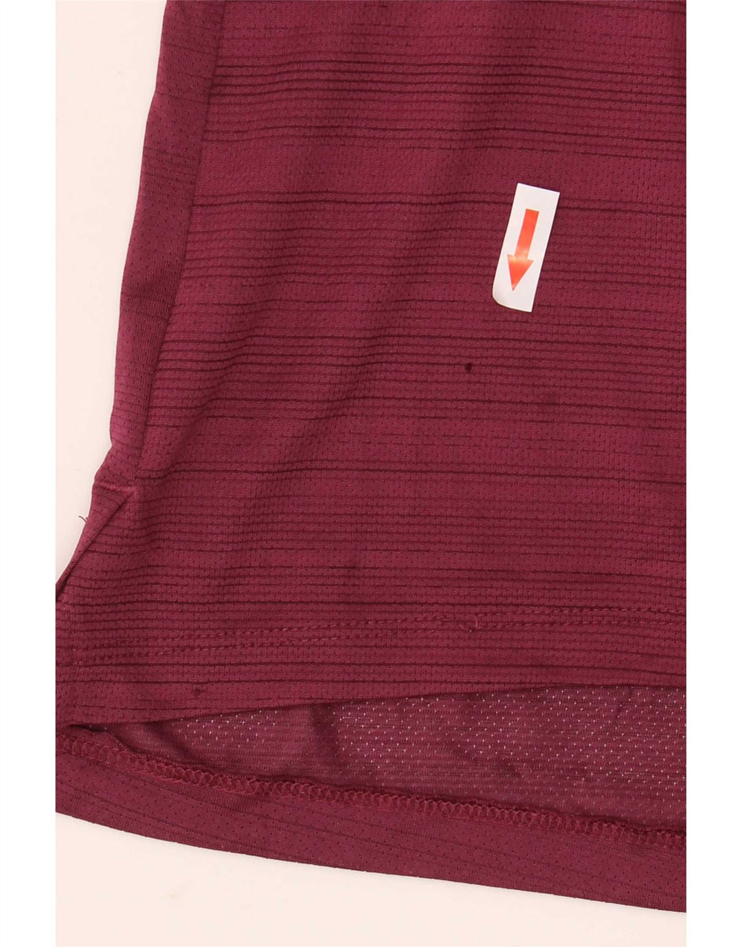 Nike Mens Dri Fit T-Shirt Top Large Burgundy Striped Polyester