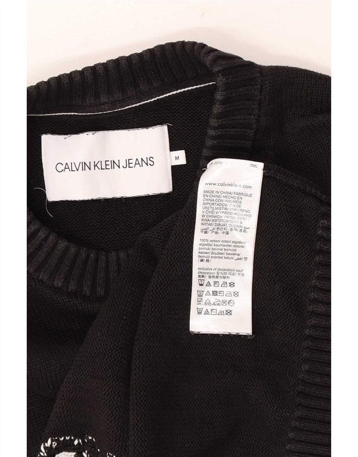 Calvin Klein Jeans Mens Crew Neck Jumper Sweater Medium Black Classic