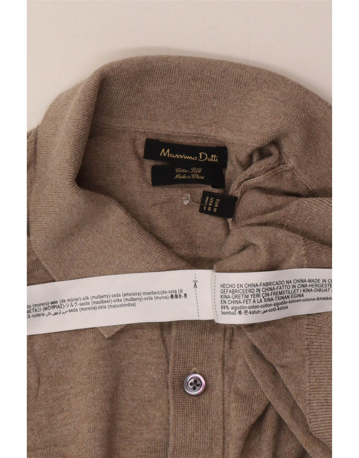 Massimo Dutti Maglione da uomo con collo alto in cotone beige medio