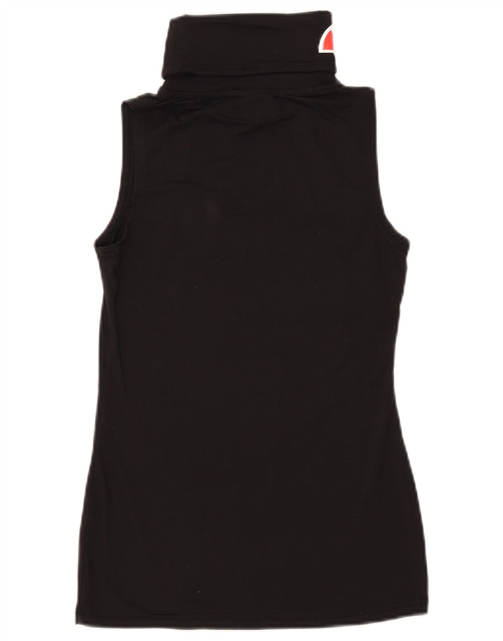 Ellesse Womens Graphic Vest Top UK 10 Small Black Nylon
