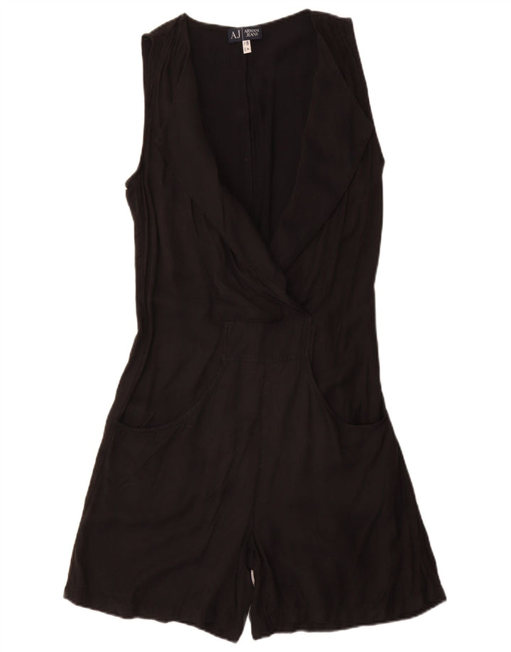 Armani Jeans Damen Ärmelloser Playsuit EU 40 Mittelschwarze Viskose