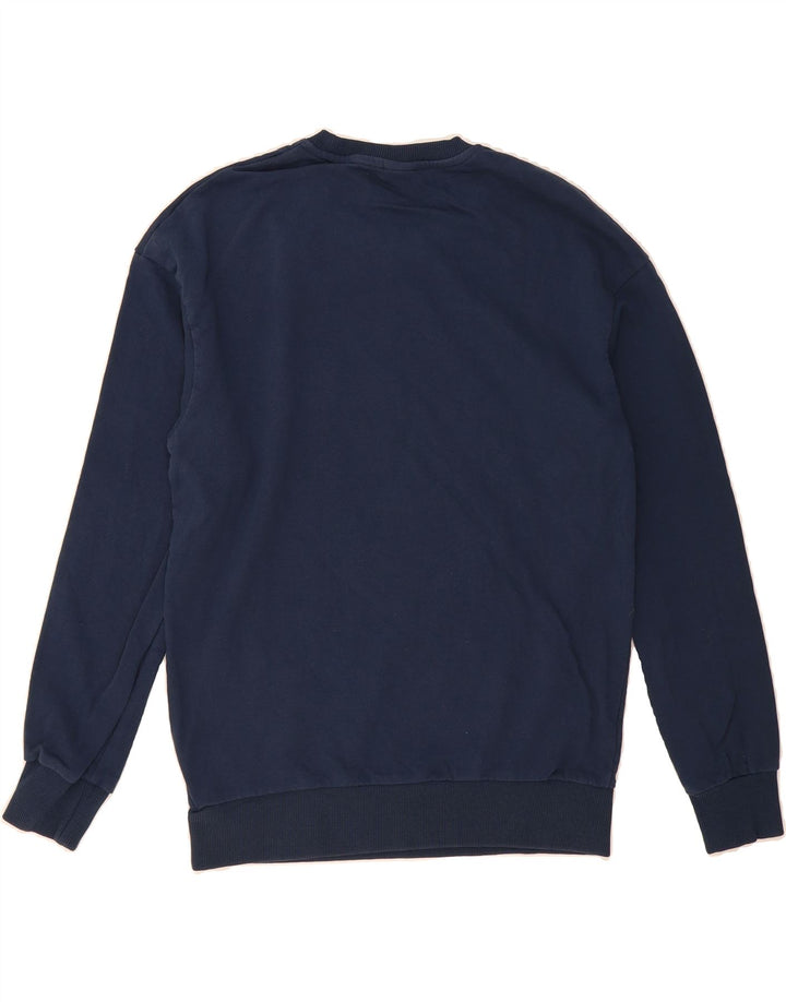 JACK & JONES Mens Graphic Sweatshirt Jumper Large Navy Blue Cotton Vintage Jack & Jones and Second-Hand Jack & Jones from Messina Hembry 