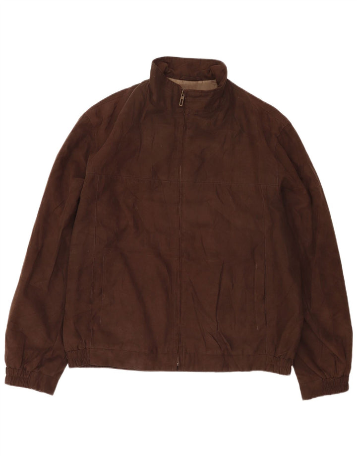 Marks & Spencer Herren Bomberjacke UK 40 Large Braun Polyester