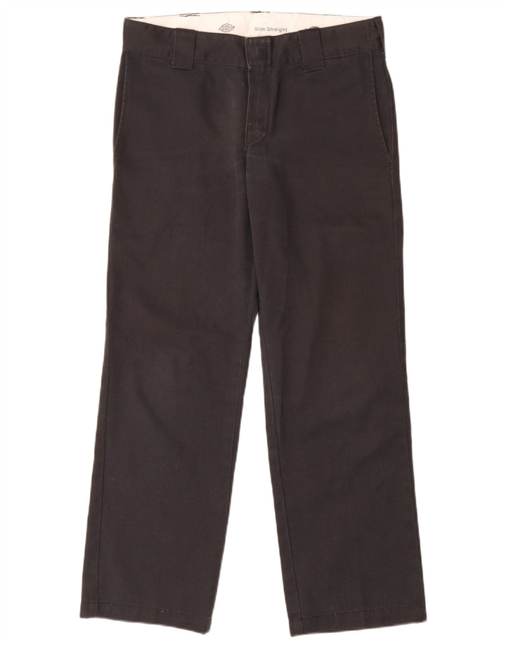 Dickies Mens Slim Straight Chino Trousers W30 L30 Black Polyester