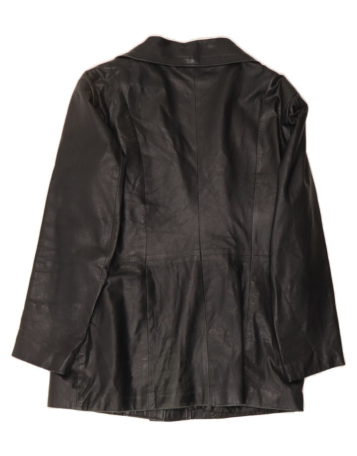 VINTAGE Womens Leather Jacket UK 14 Medium Black Vintage Vintage and Second-Hand Vintage from Messina Hembry 