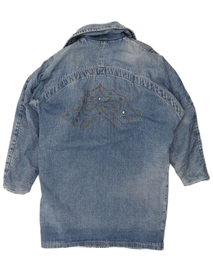 QUARK Womens Oversized Denim Coat UK 18 XL Blue Cotton Vintage Quark and Second-Hand Quark from Messina Hembry 