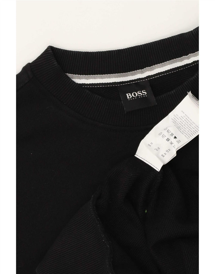 Hugo Boss Mens Graphic Sweatshirt Jumper Medium Black Cotton