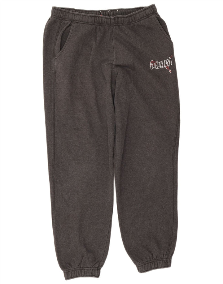 PUMA Mens Graphic Tracksuit Trousers Joggers Large  Grey Cotton