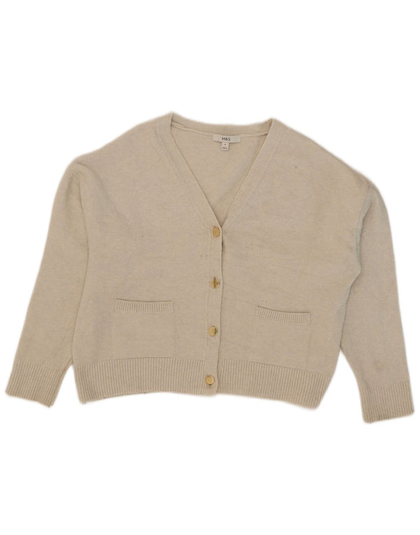 Marks & Spencer Womens Oversized Cardigan Sweater UK 14 Medium Beige