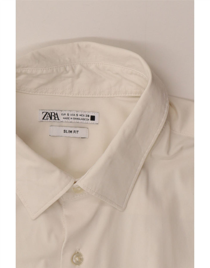Cămașă Zara bărbați Slim Fit Mic Alb