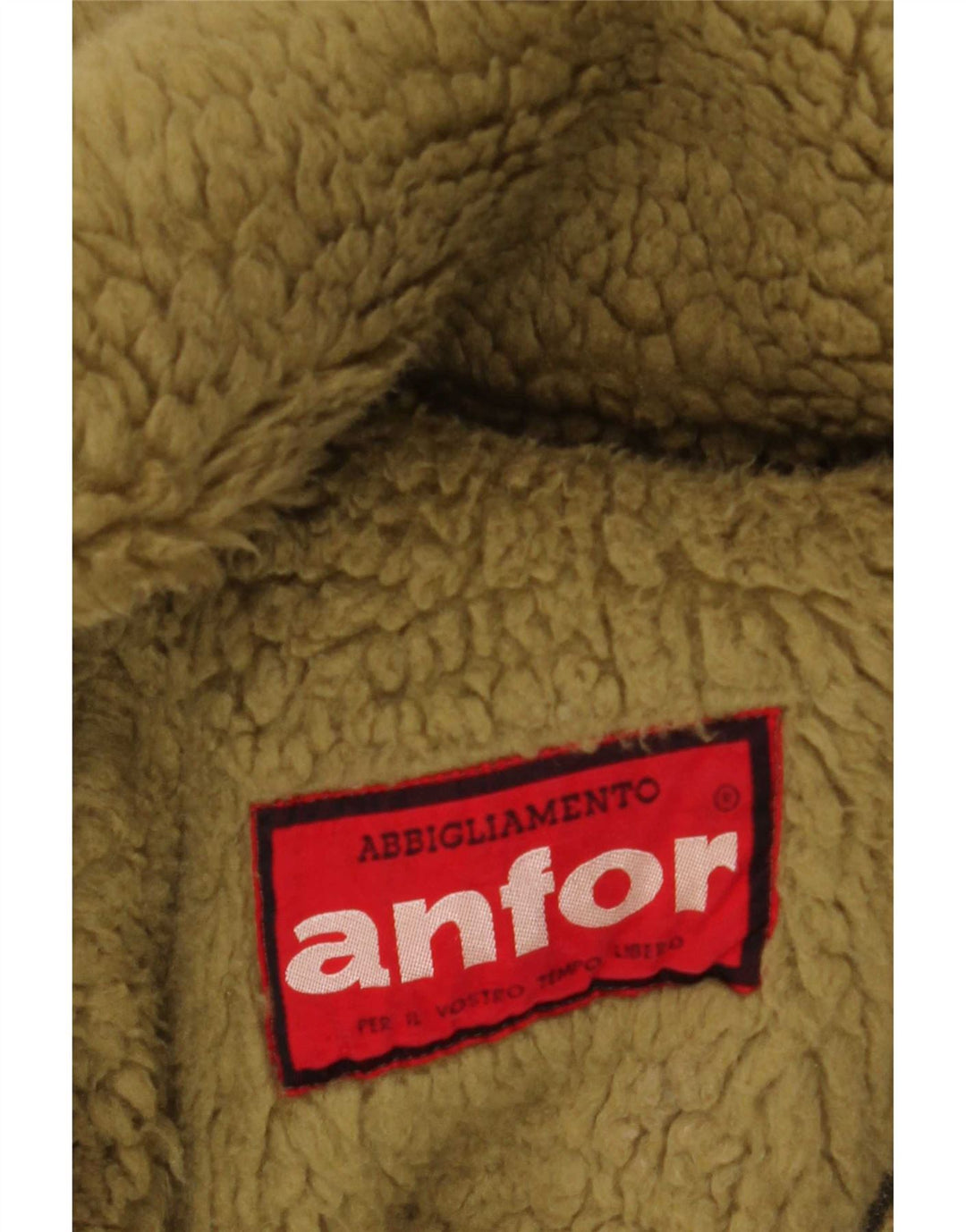 Anfor Dame Sherpa Overfrakke UK 14 Large Khaki