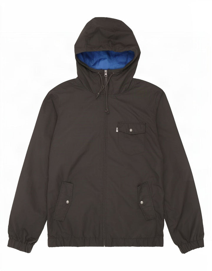 Levi's Mens Hooded Windbreaker Jacket UK 38 Medium Black Polyester