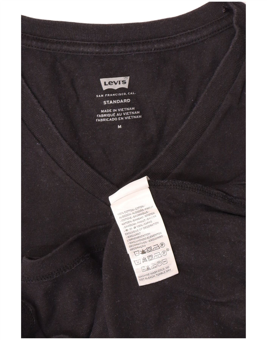 T-shirt standard da uomo LEVI'S Top in cotone nero medio