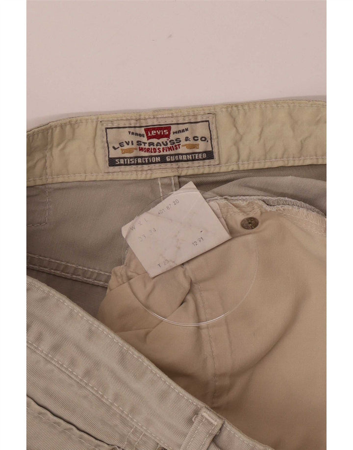 Levi's Mens Regular Denim Shorts Large W33 Beige Cotton