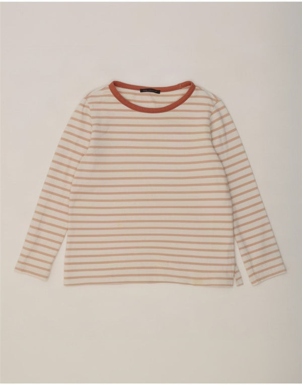 Marks & Spencer Top da donna a maniche lunghe UK 14 Large White Striped Cotton