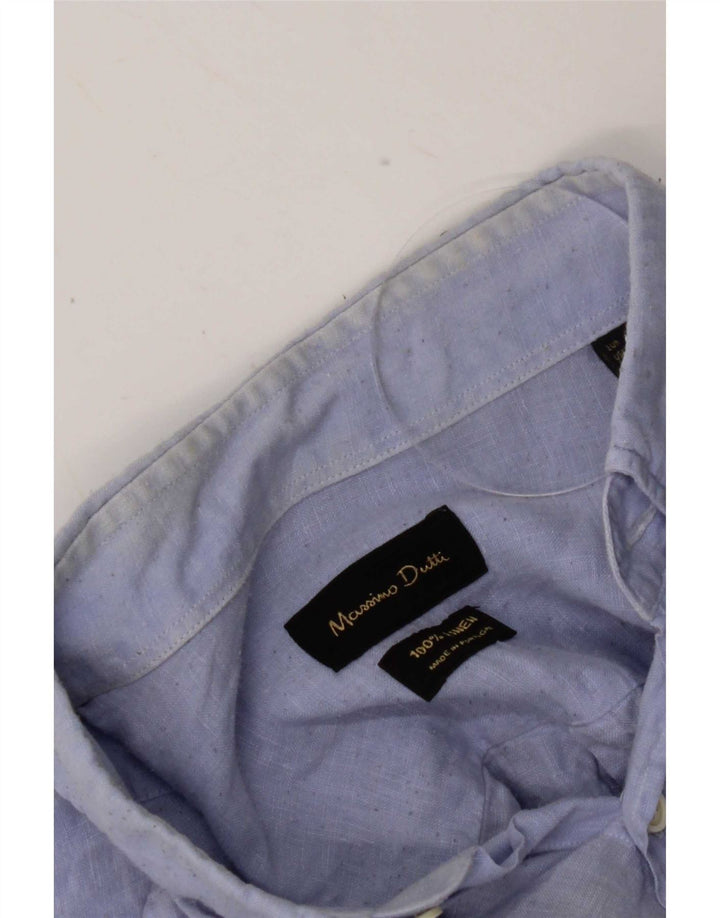 Massimo Dutti Chemise Homme XL Bleu Lin
