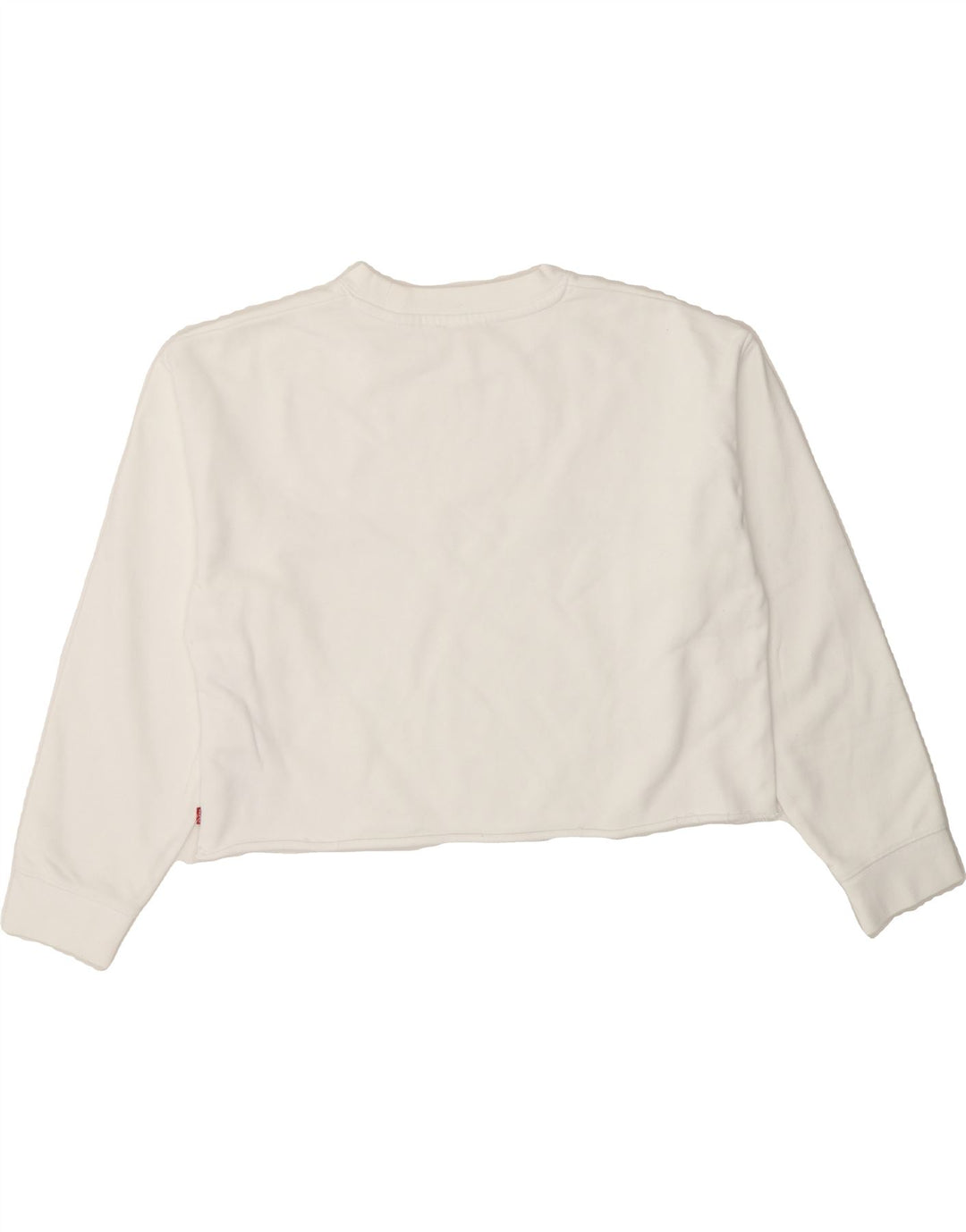 LEVI'S Womens Oversized Crop Sweatshirt Jumper UK 6 XS White Cotton Vintage Levi's and Second-Hand Levi's from Messina Hembry 