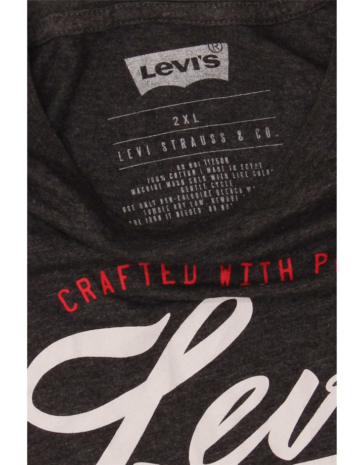 Levi's Mens Graphic T-Shirt Top 2XL Grey Cotton