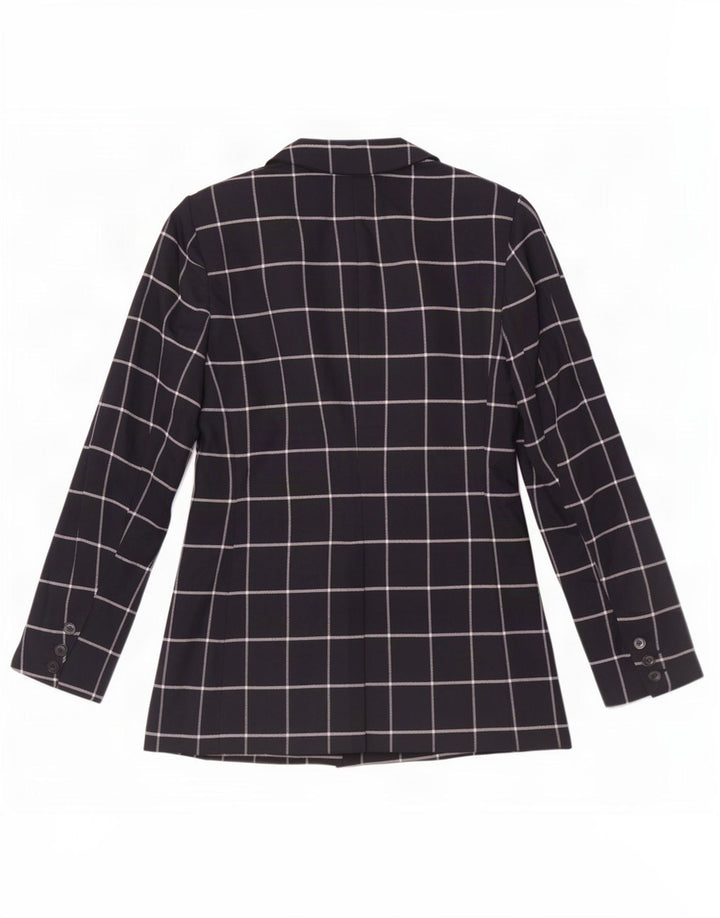 Marks & Spencer Veste blazer pour femme UK 12 Bleu marine moyen à carreaux