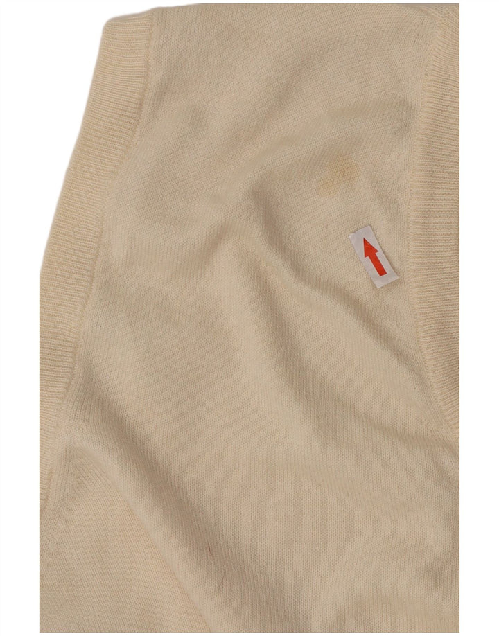 Paolo Ottaviani Mens Vest Tank Top Medium Beige Merino Wool
