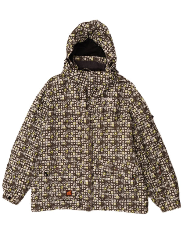 Iguana Damen-Windbreakerjacke mit Kapuze, EU 46, XL, mehrfarbig, geometrisch