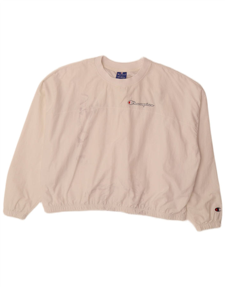 Champion Womens Grafisk Oversized Pullover Træningsdragt Top UK 10 Small White