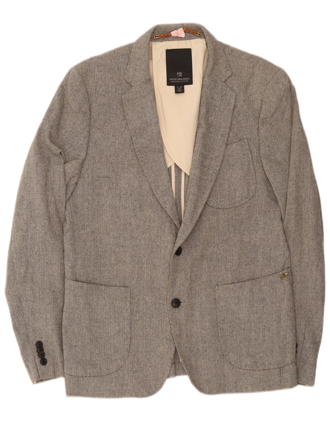 Scotch & Soda Chaqueta tipo blazer con 2 botones para hombre IT 50 Large Grey