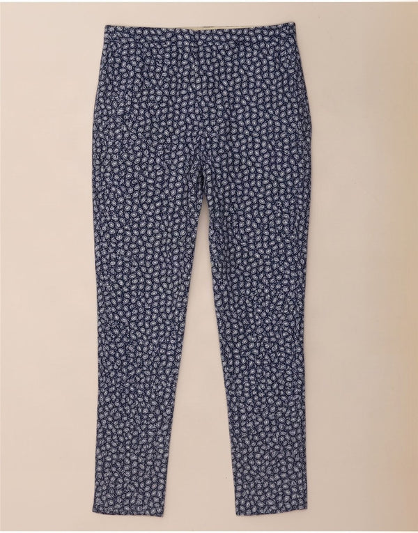 Pantaloni chino da donna Massimo Dutti EU 38 Small W28 L27 Blu navy maculato