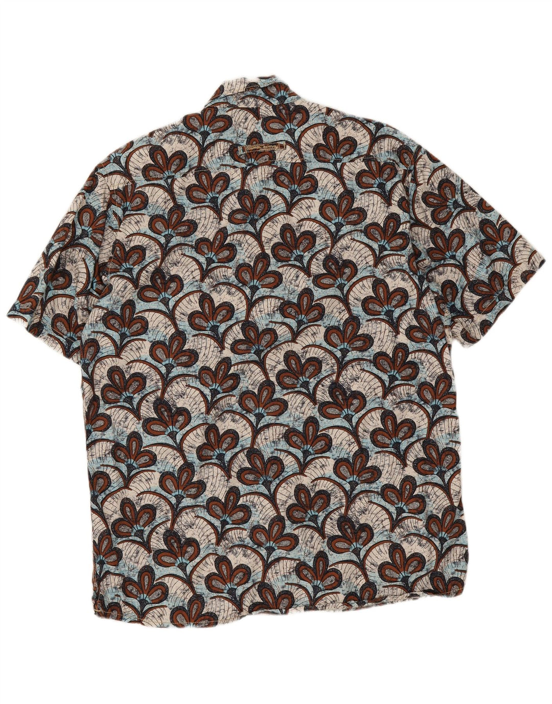 Camel Active Camisa de manga corta para hombre con corte regular y estampado floral multicolor grande