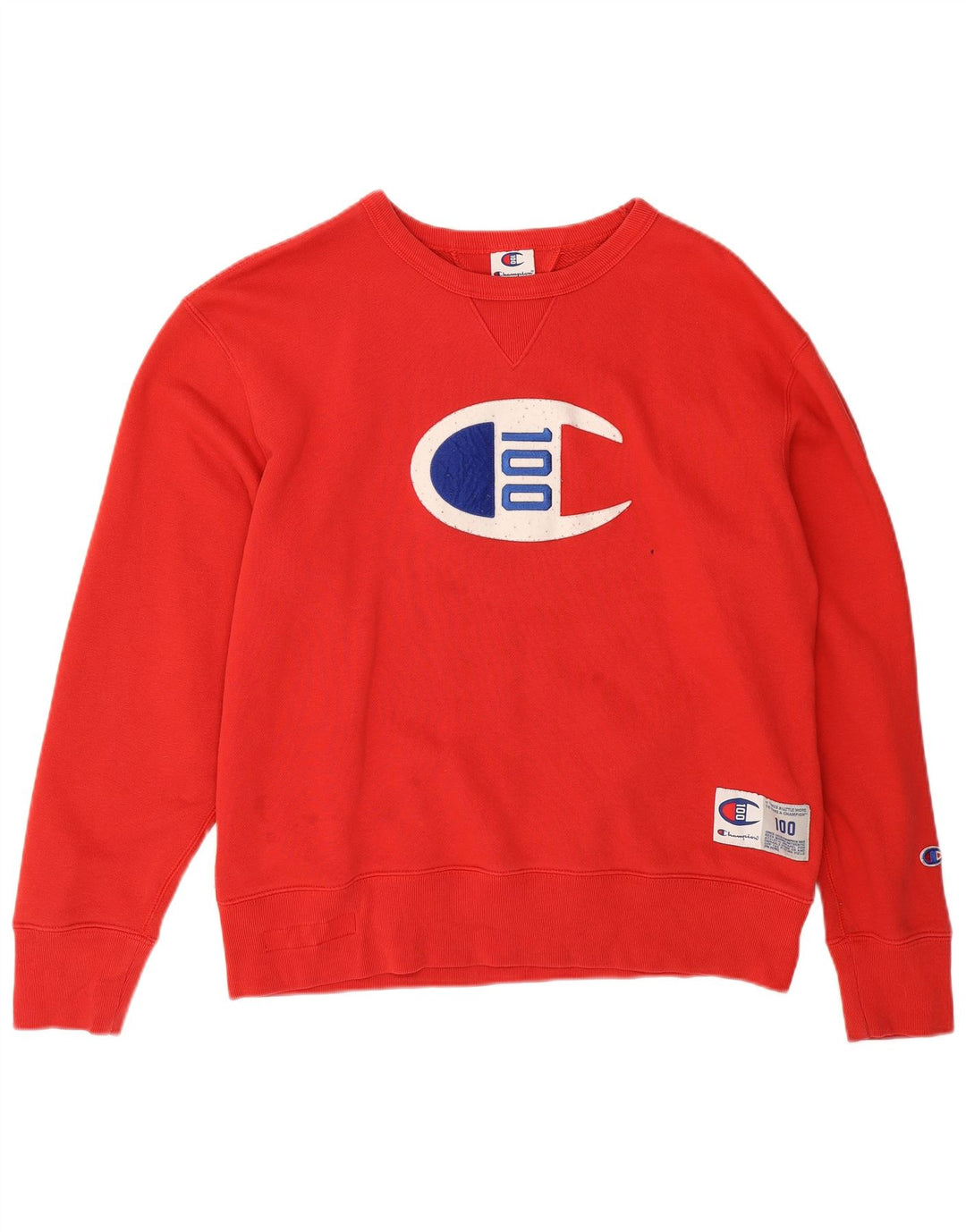 Champion Herre Grafisk Sweatshirt Jumper Stor Rød Bomuld