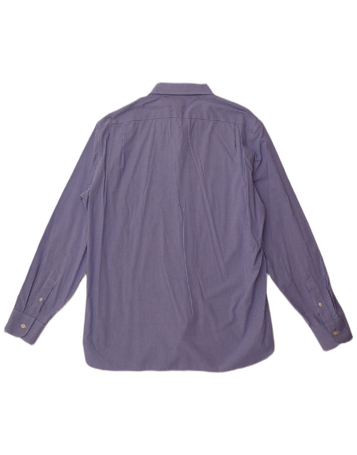 J. Crew Mens Stretch Shirt Size 17 17/12 XL Blue Gingham