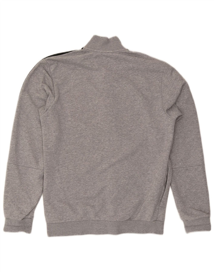 Adidas Mens Tracksuit Top Jacket UK 38/40 Medium Grey Flecked Cotton