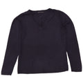 Maglione maglione con scollo a V da donna Marks & Spencer UK 12 medio blu navy