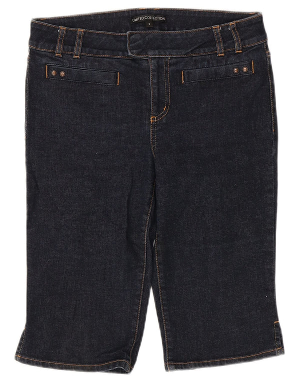 Marks & Spencer Damen Bermuda Denim Shorts UK 8 Small W30 Marineblaue Baumwolle