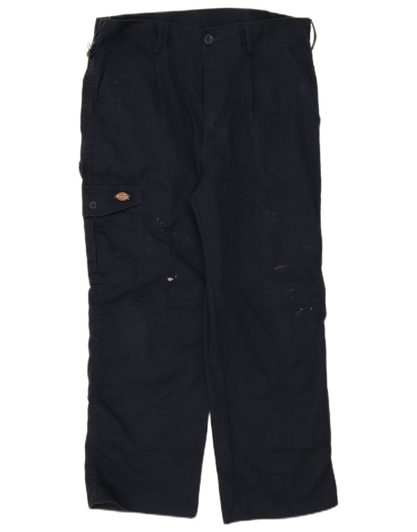 Pantaloni cargo dritti da uomo Dickies W34 L26 poliestere blu navy
