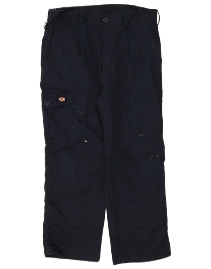 Pantaloni cargo dritti da uomo Dickies W34 L26 poliestere blu navy