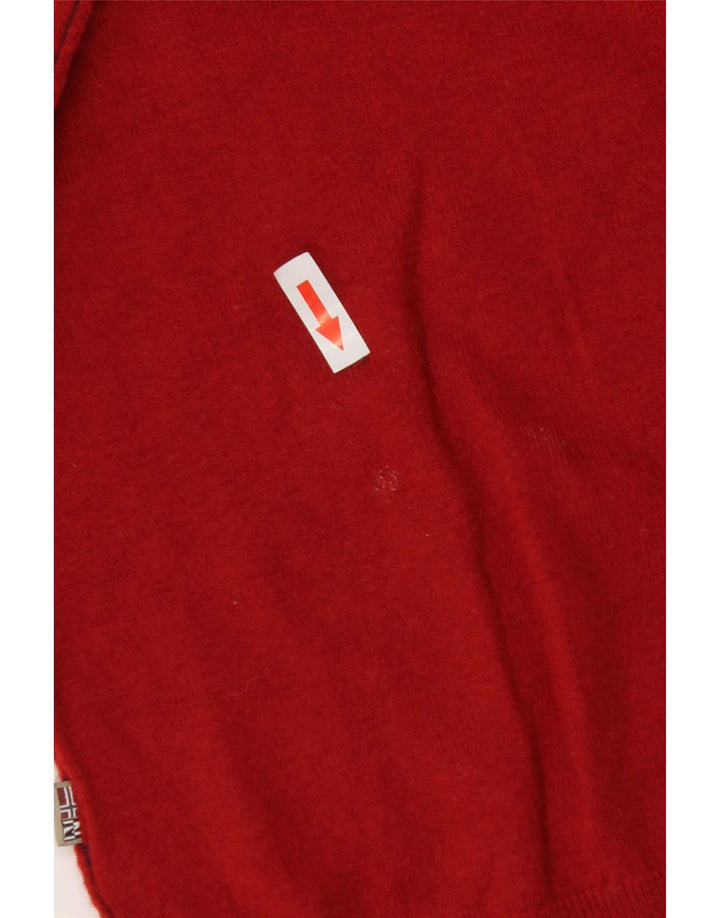 Napapijri Mens Crew Neck Jumper Sweater Medium Red Merino Wool