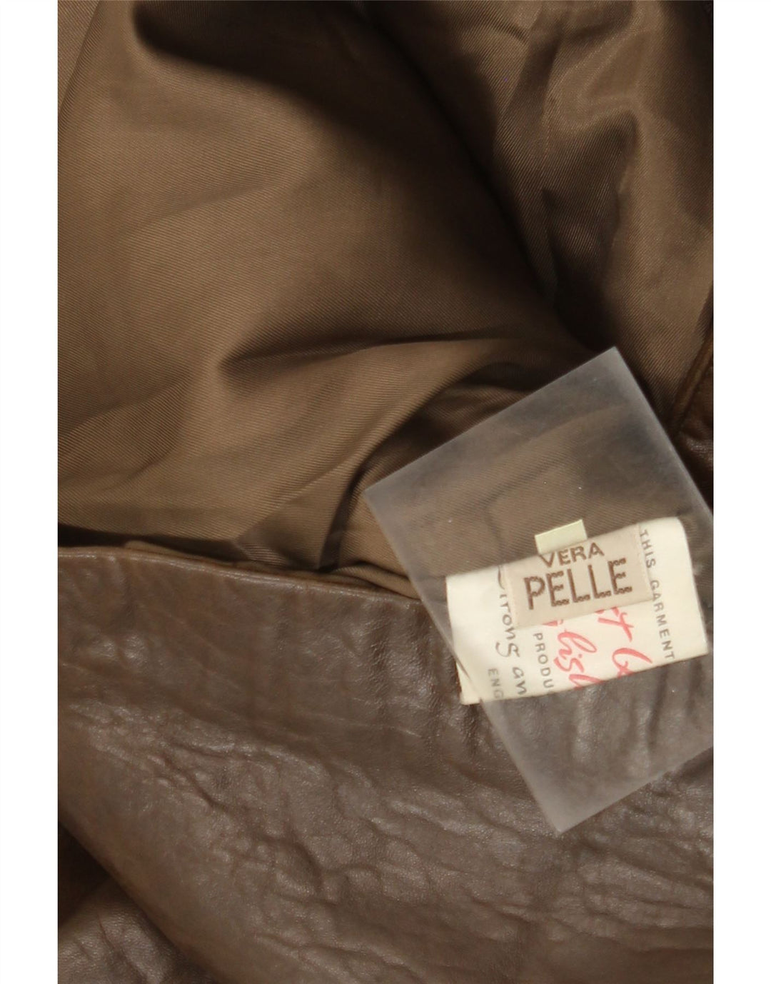 Palton din piele vintage pentru femei IT 42 din piele maro medie