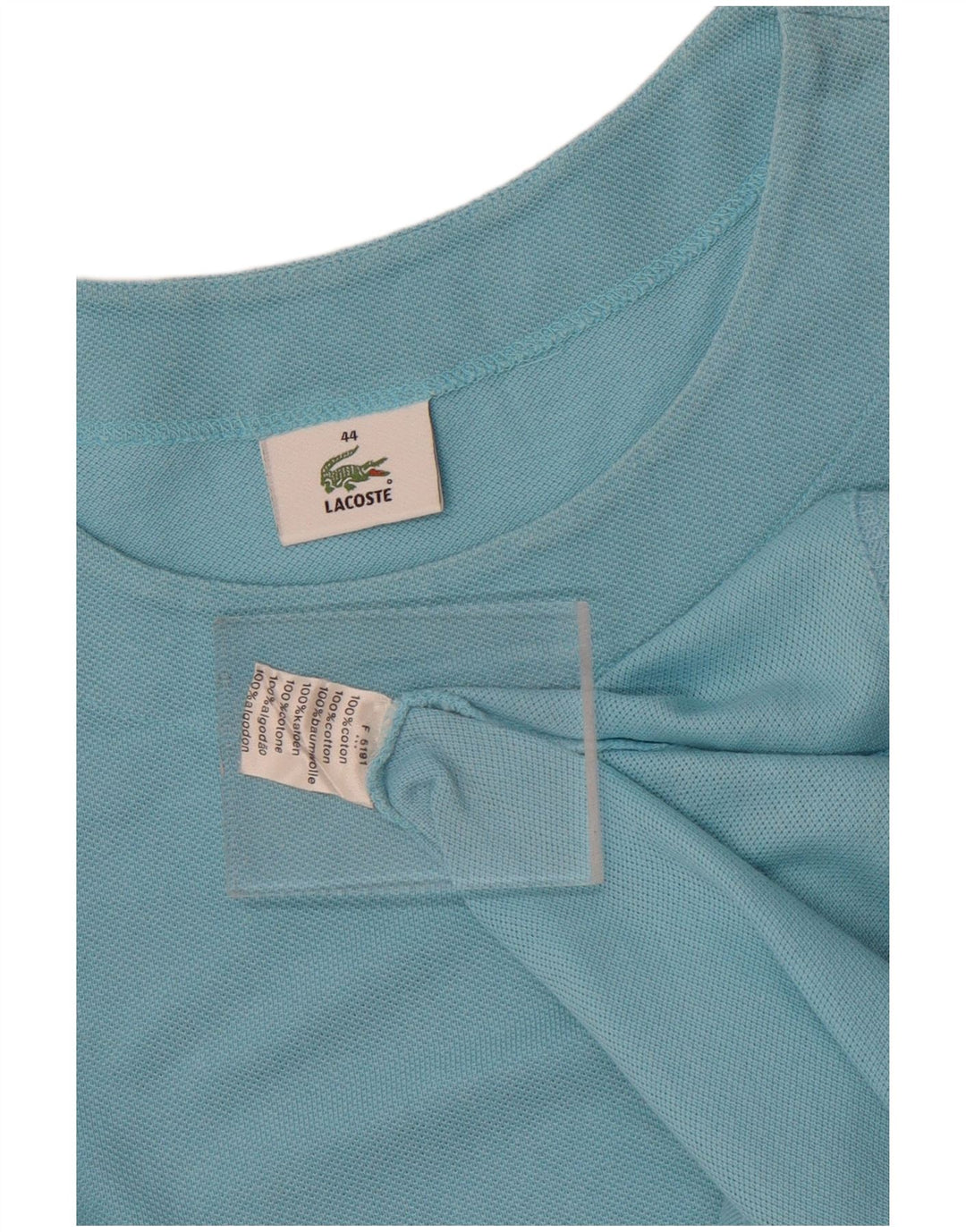 Lacoste Womens T-Shirt Top Size 44 Large Blue Cotton